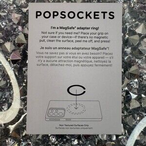PopSockets MagSafe Adapter Ring - White Text on White Card